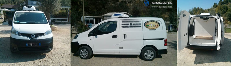 Fotos de instalación de unidades de refrigeración de transporte eléctrico Guchen para furgonetas de carga (del Sr. Vasil Hila, nuestro cliente.)