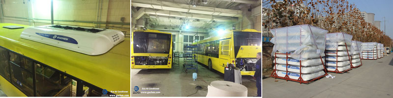 Instalación del sistema de aire acondicionado del autobús guchen